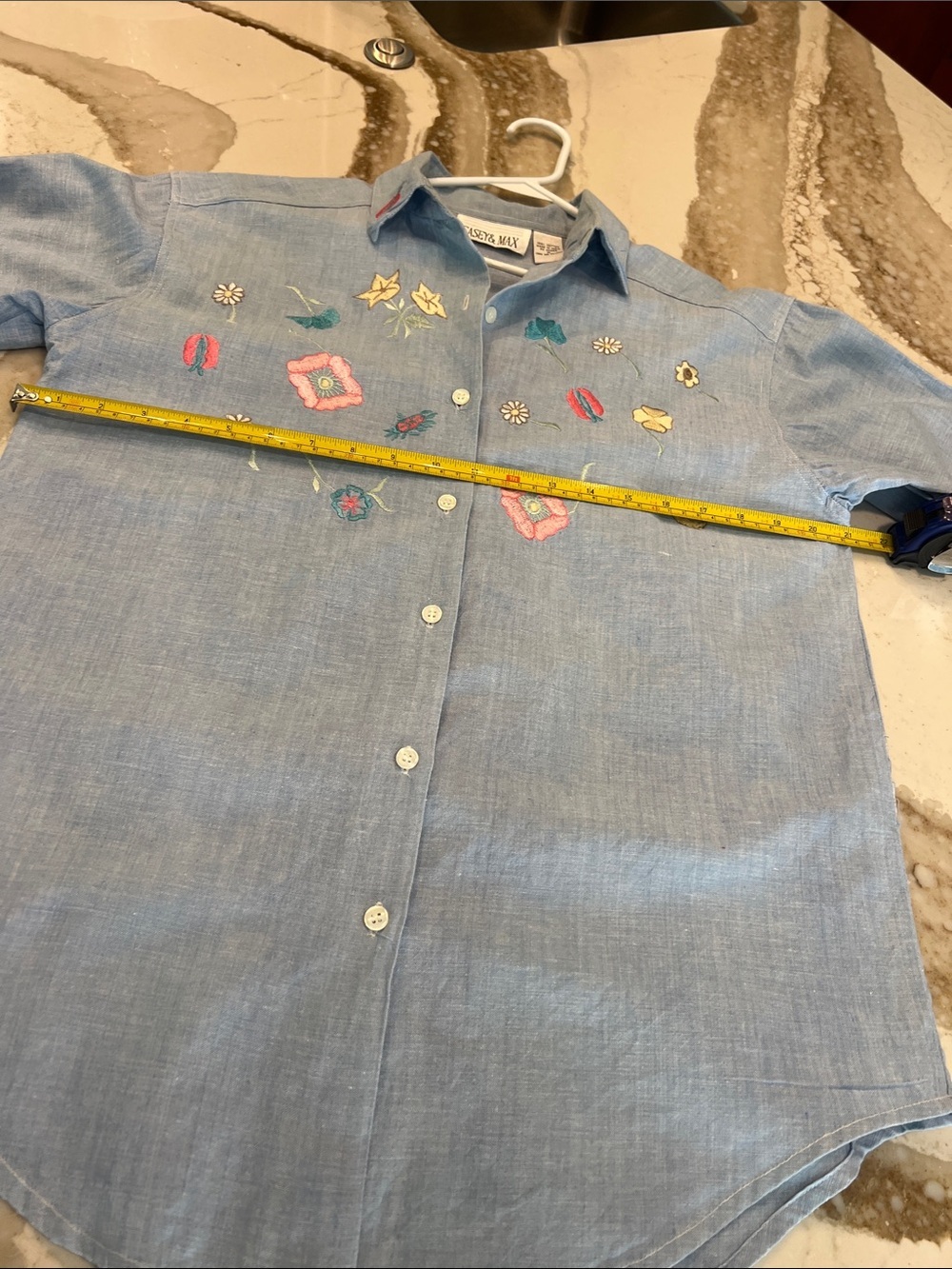 Casey & Max Light Blue Embroidered Button-Up Shirt - Picture 11 of 11
